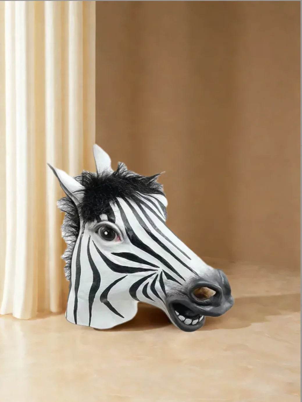 Realistic Zebra Mask Rubber For Adults Cosplay Halloween - ToylandEU