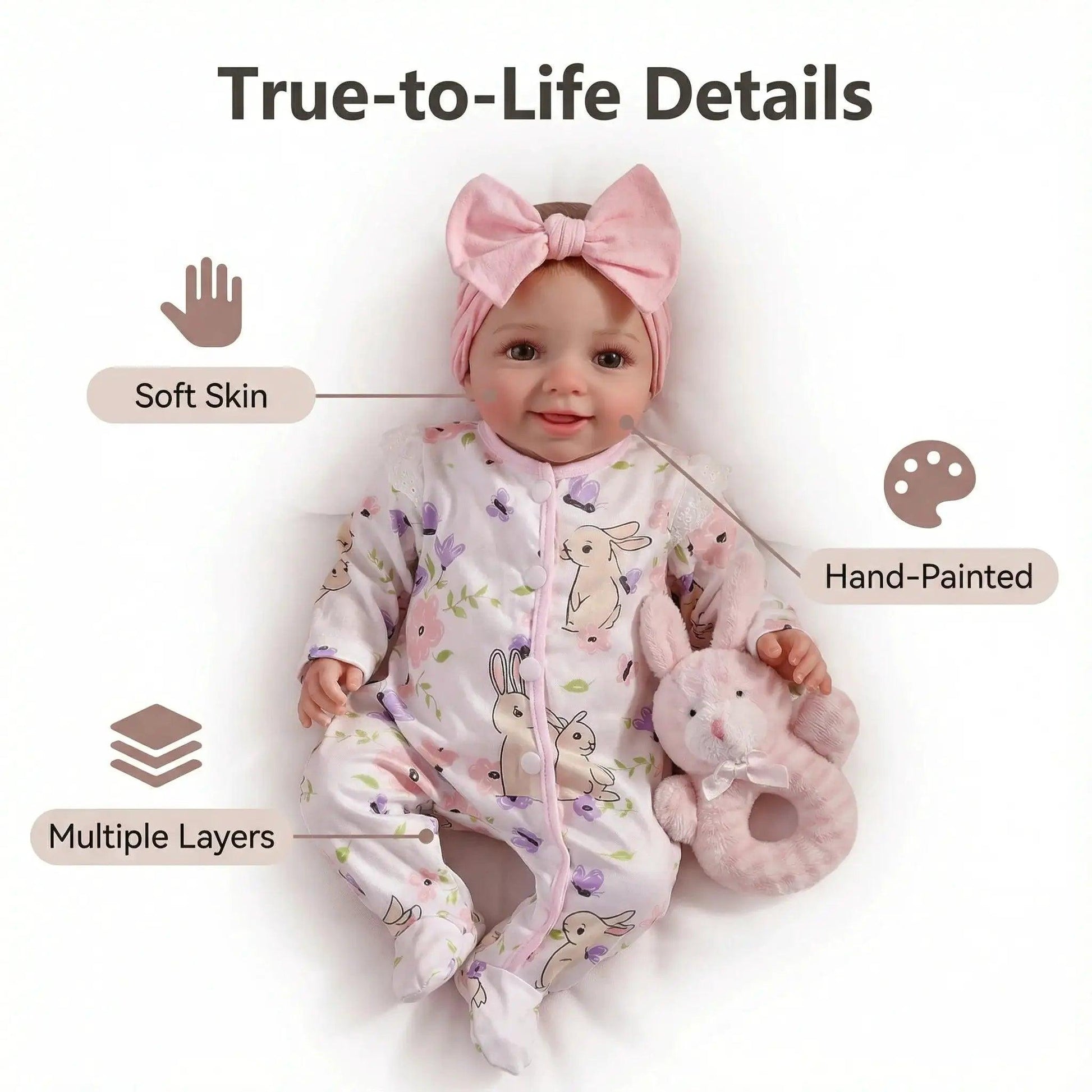  Reborn Baby Doll Lifelike 17 Inch Soft Touch Vinyl -  ToylandEU™