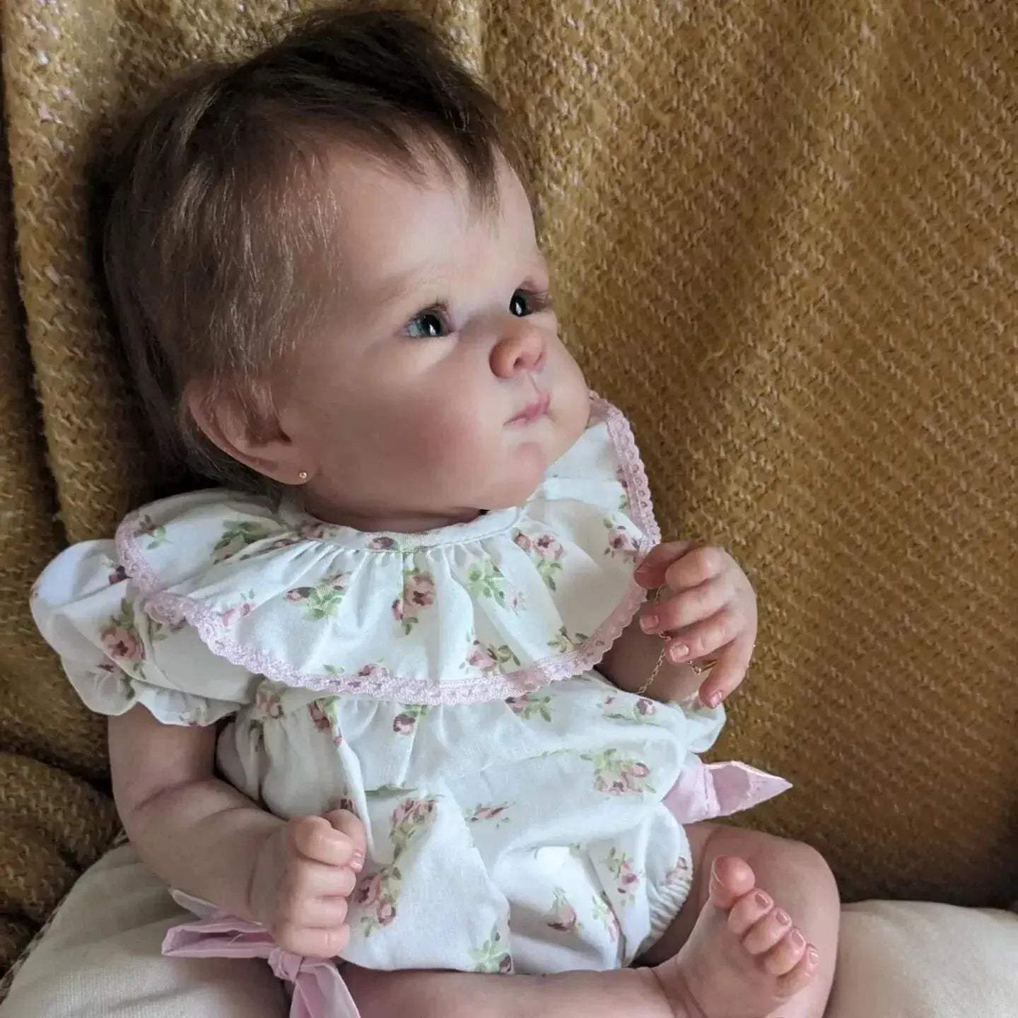 Reborn Baby Doll 50cm Rooted Hair Soft Cloth Body Premium - ToylandEU