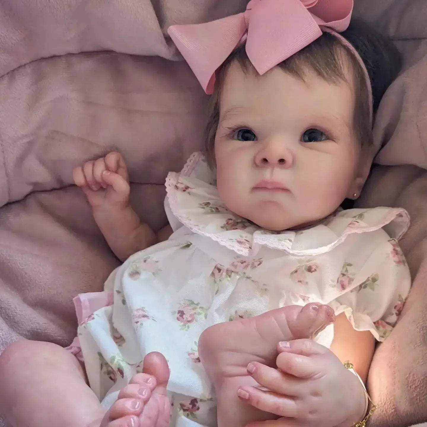 Reborn Baby Doll 50cm Rooted Hair Soft Cloth Body Premium - ToylandEU
