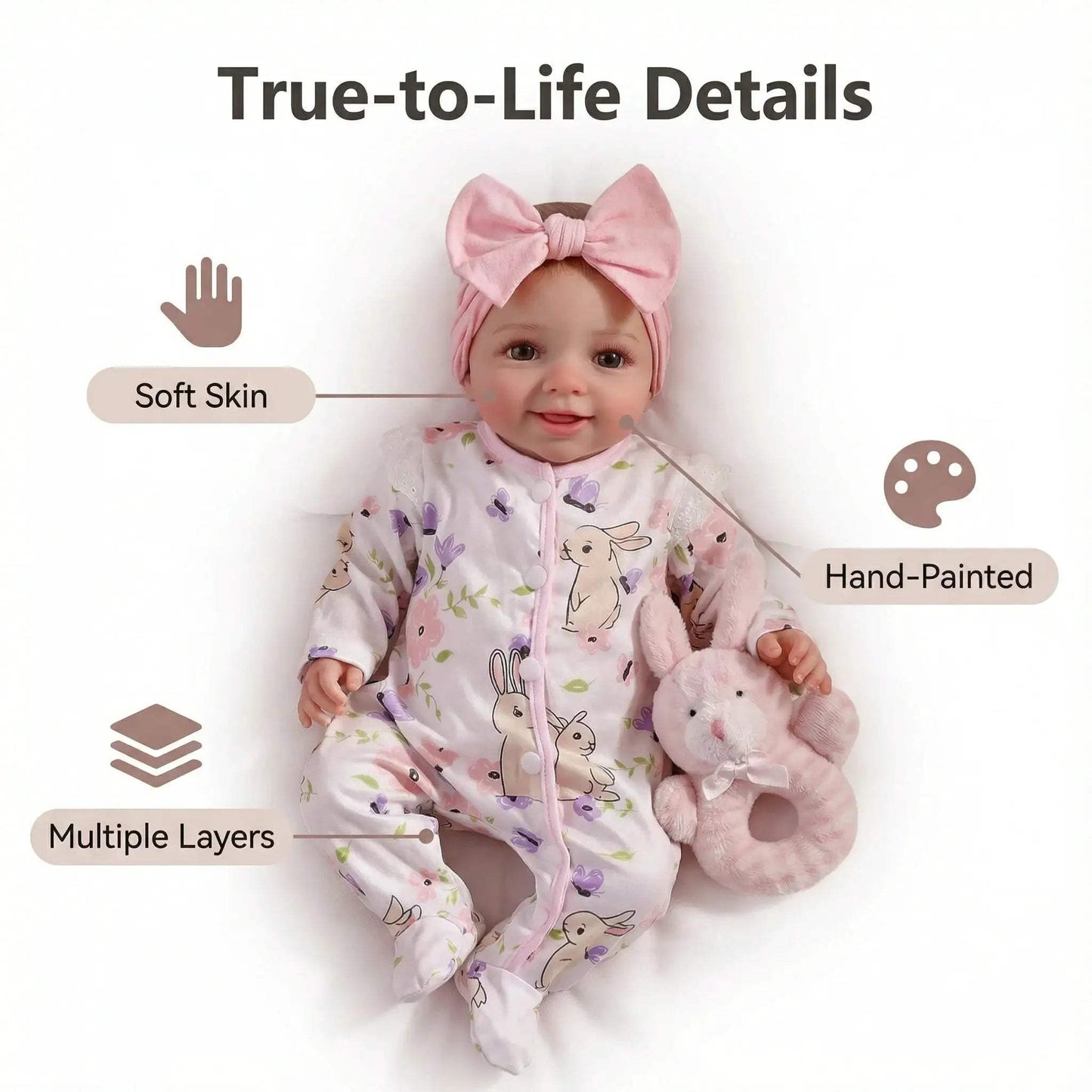  Reborn Baby Doll Lifelike 17 Inch Soft Touch Vinyl -  ToylandEU™