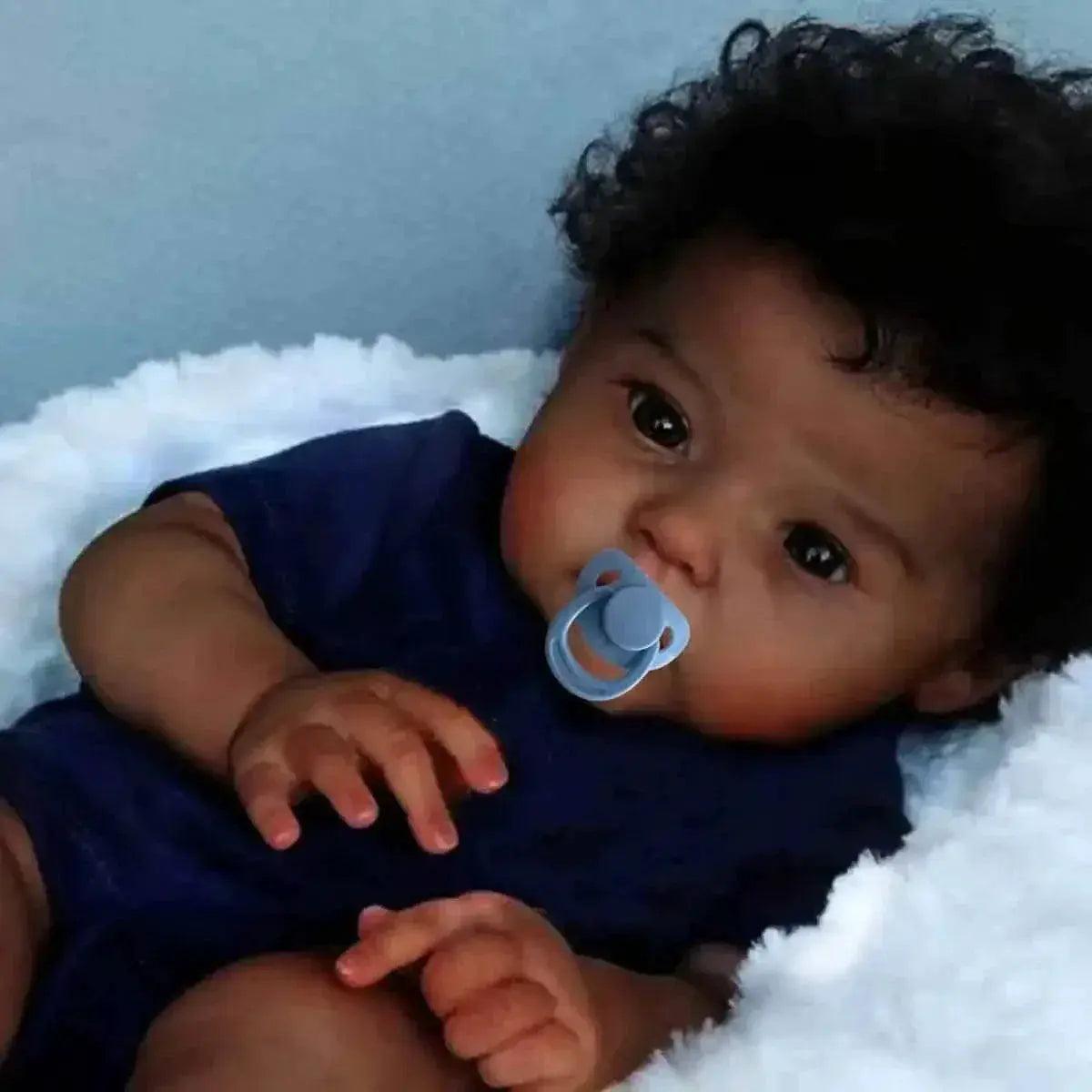  Reborn Baby Doll Black Baby Doll Soft Body And Curly Hair Realistic Newborn Baby Doll Cloth Body -  ToylandEU™