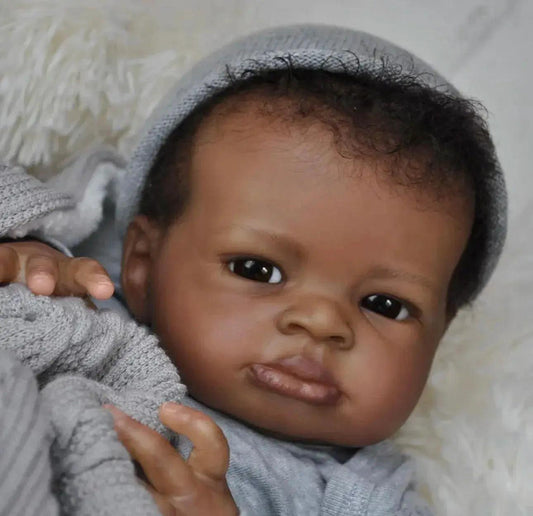  Reborn Doll 18 Inch Lifelike Dark Skin Rooted Hair -  ToylandEU™