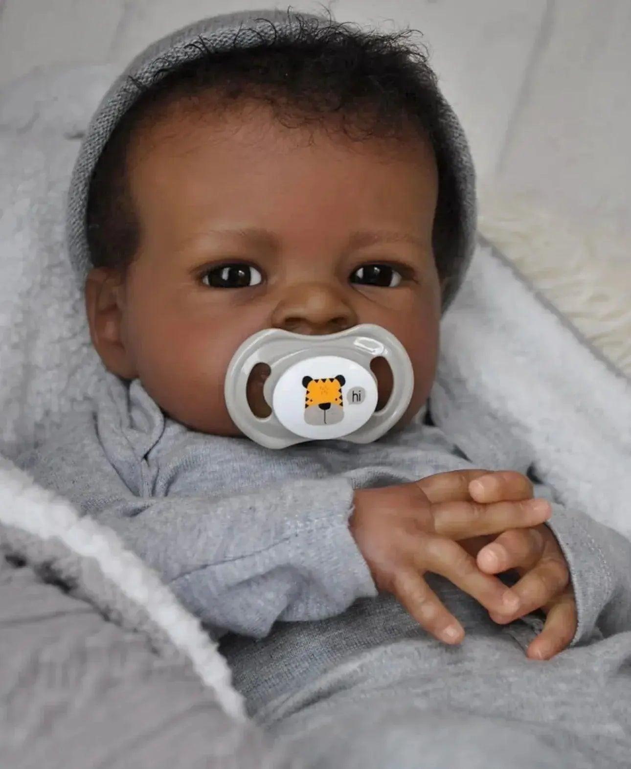  Reborn Doll 18 Inch Lifelike Dark Skin Rooted Hair -  ToylandEU™