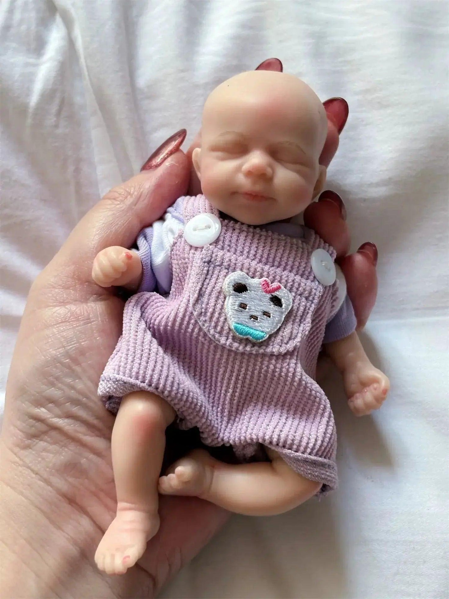  Mini Silicone Reborn Doll 6 Inch Painted Bald Girl Gift -  ToylandEU™