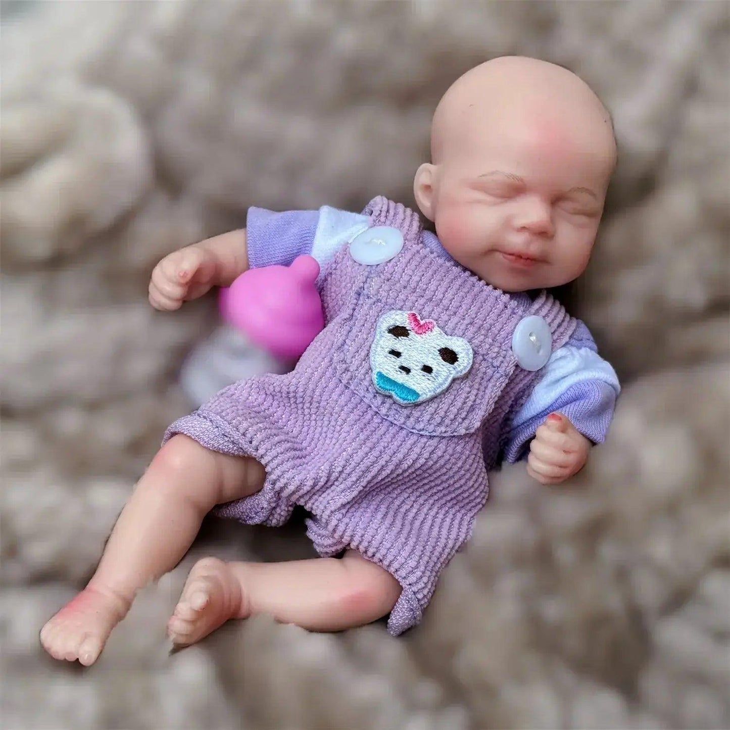  Mini Silicone Reborn Doll 6 Inch Painted Bald Girl Gift -  ToylandEU™