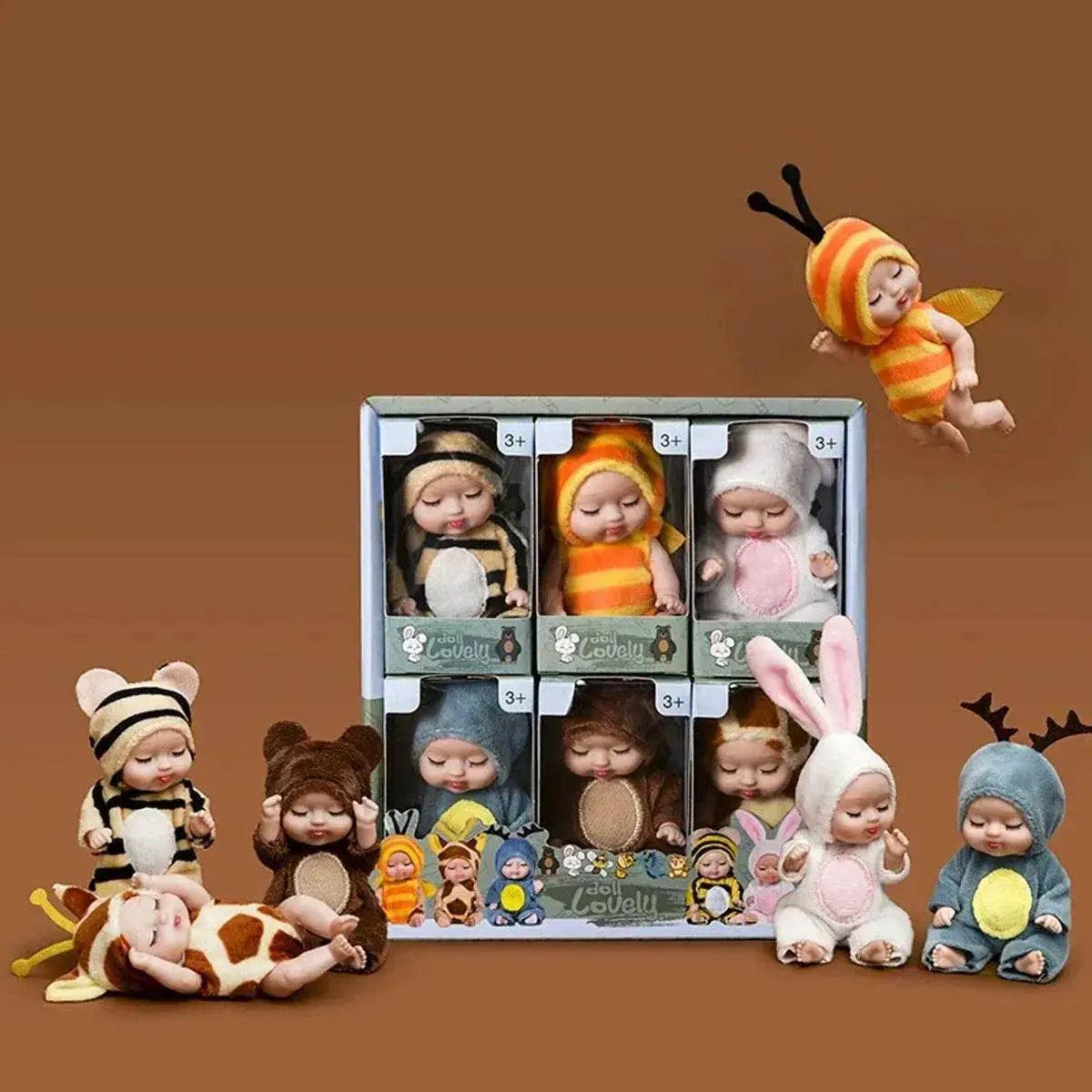  6Pcs Reborn Doll Kit Toy Simulation Princess Dolls Toy Mini Cute Sleeping Baby with Clothes Accessories -  ToylandEU™