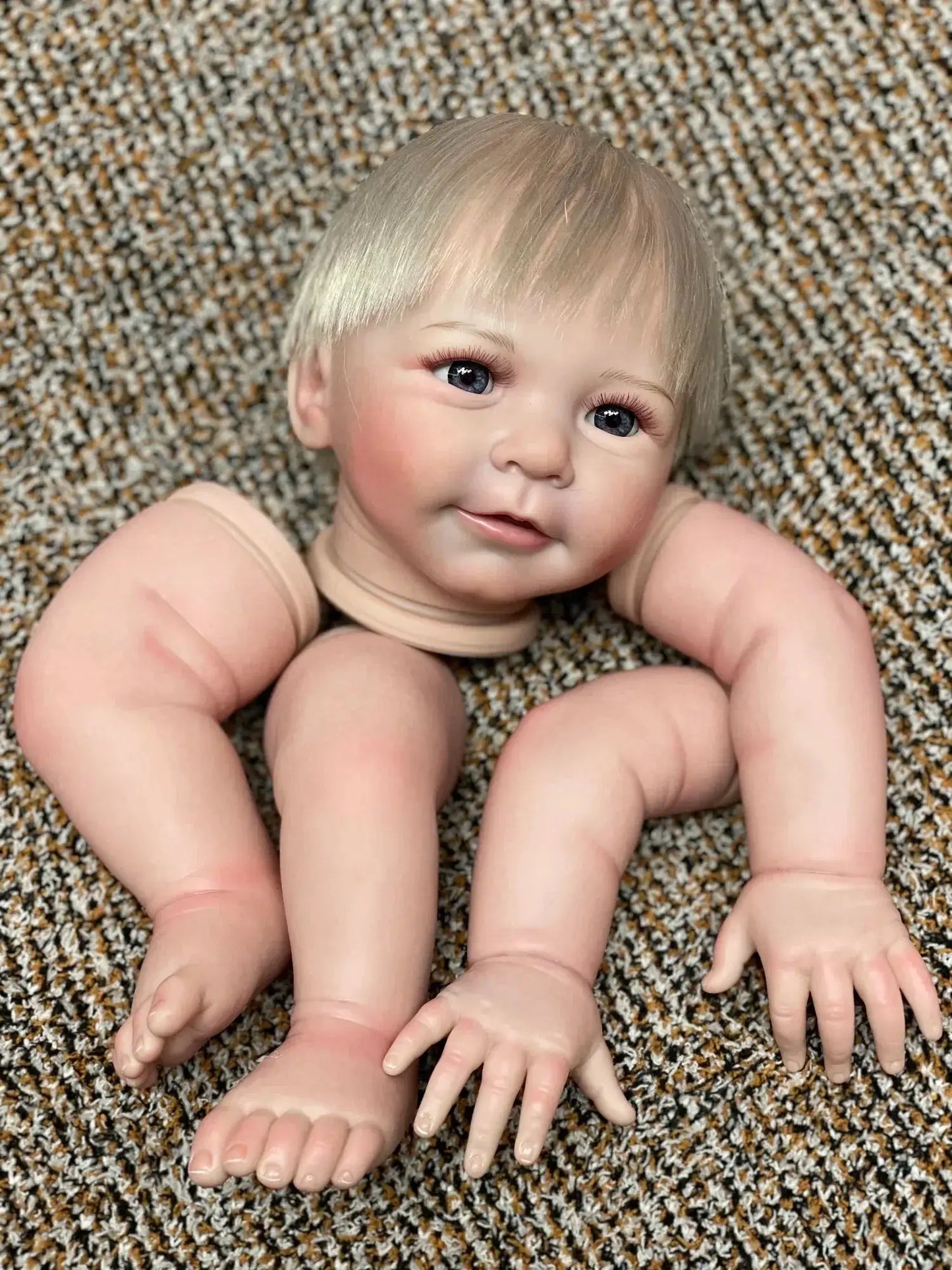 Reborn Doll Kit Unassembled 55cm Rooted White Hair Lifelike - ToylandEU