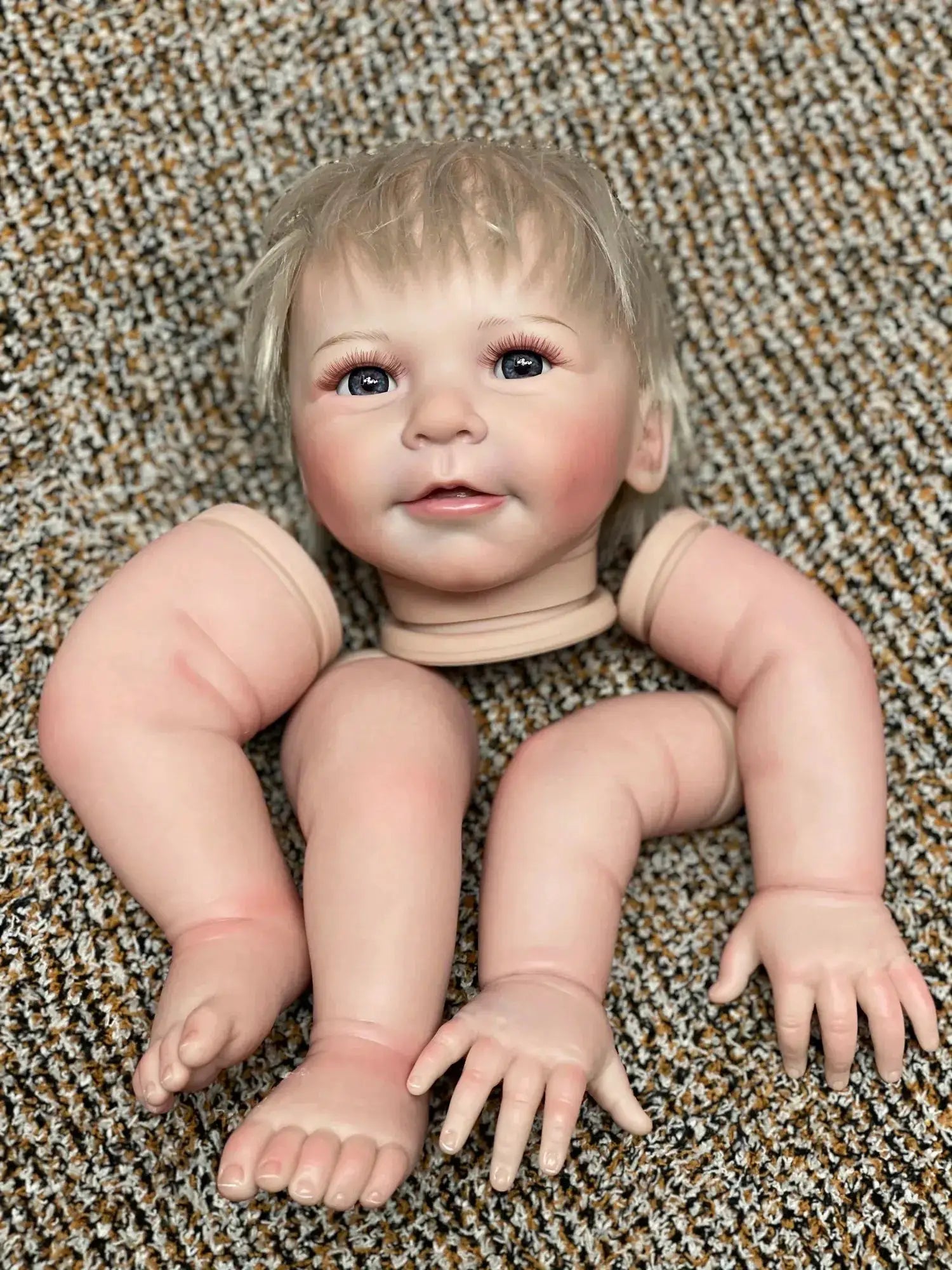 Reborn Doll Kit Unassembled 55cm Rooted White Hair Lifelike - ToylandEU