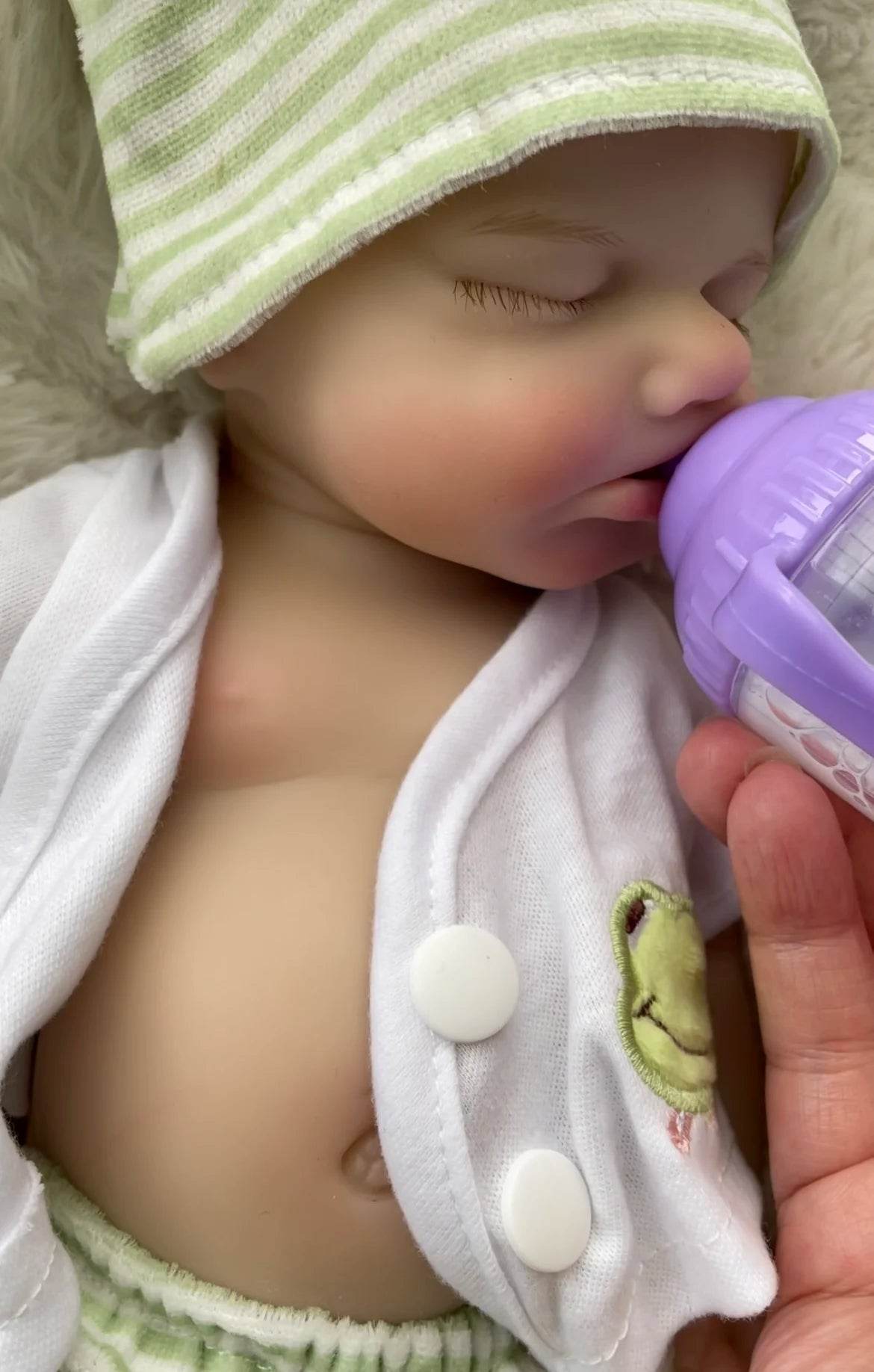 Reborn Dolls 33CM Open Mouth Silicone Loulou Full Body Soft Silicone Painted Newborn Baby Dolls - ToylandEU