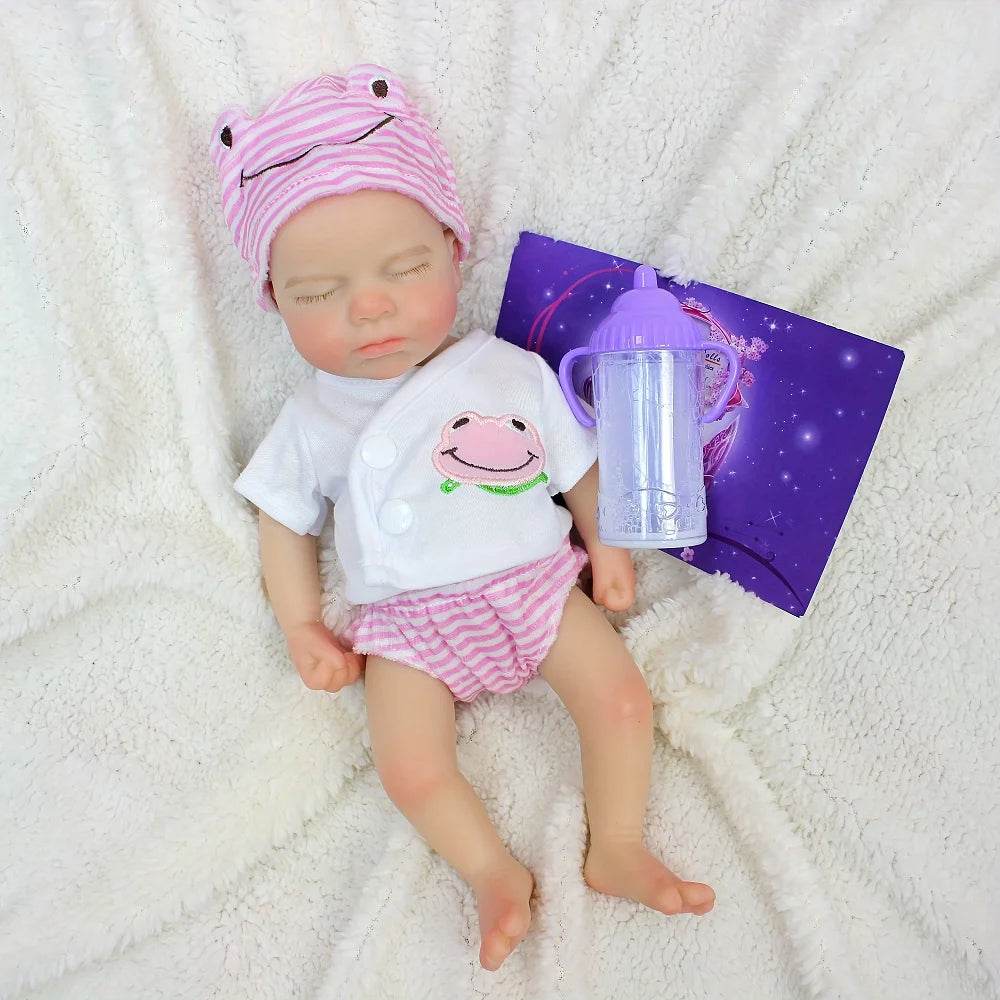 Reborn Dolls 33CM Open Mouth Silicone Loulou Full Body Soft Silicone Painted Newborn Baby Dolls - ToylandEU