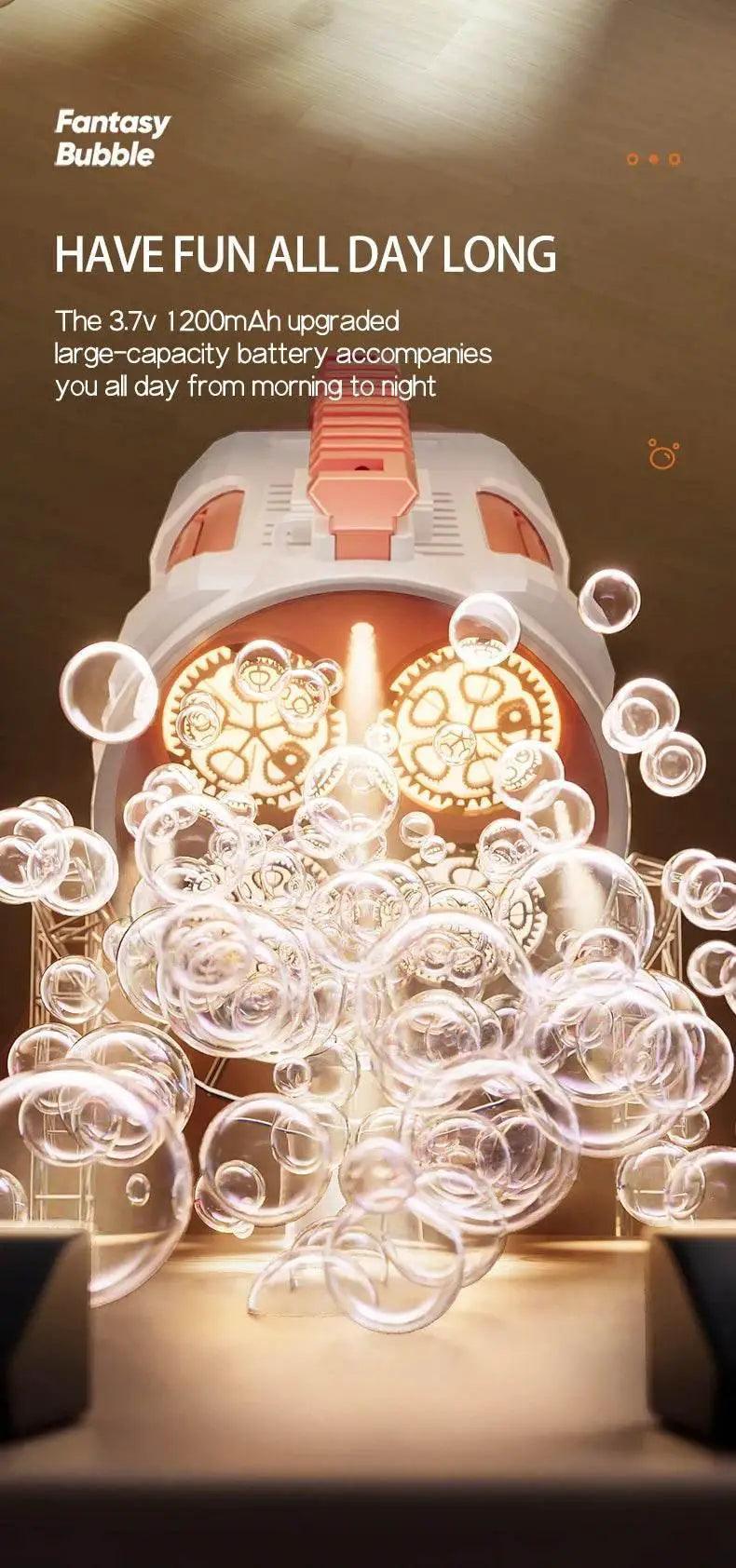  Rechargable Automatic Bubble Machine Gun With Colorful Lights -  ToylandEU™