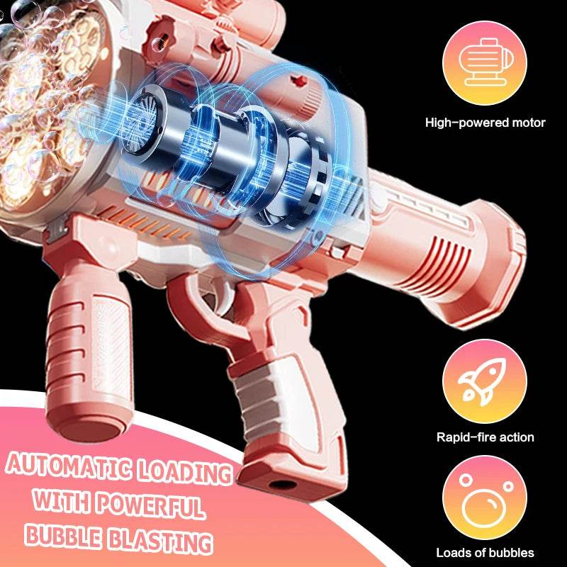 Rechargable Automatic Bubble Machine Gun With Colorful Lights - ToylandEU