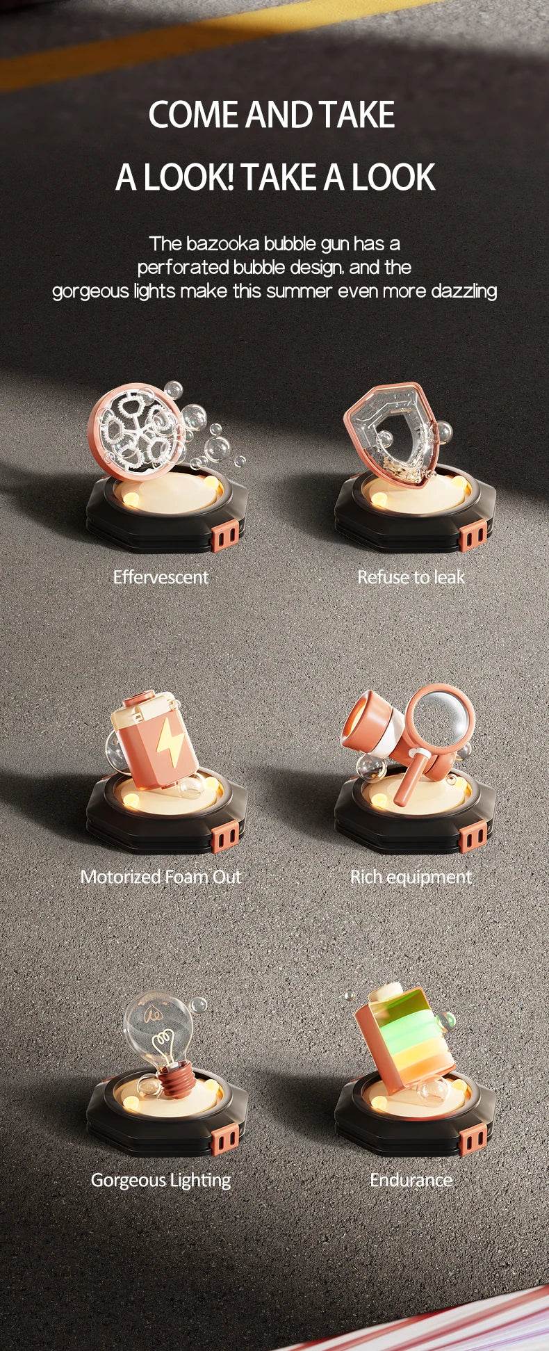 Rechargable Automatic Bubble Machine Gun With Colorful Lights - ToylandEU