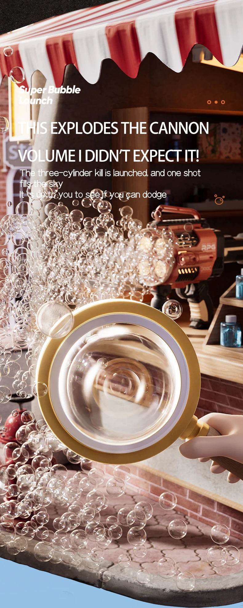 Rechargable Automatic Bubble Machine Gun With Colorful Lights - ToylandEU