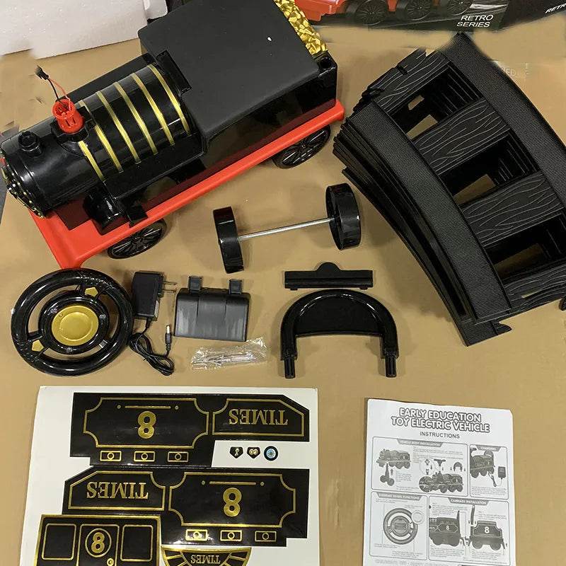 Rechargeable Electric Ride-On Train Set for Kids with Sound & Lights - ToylandEU