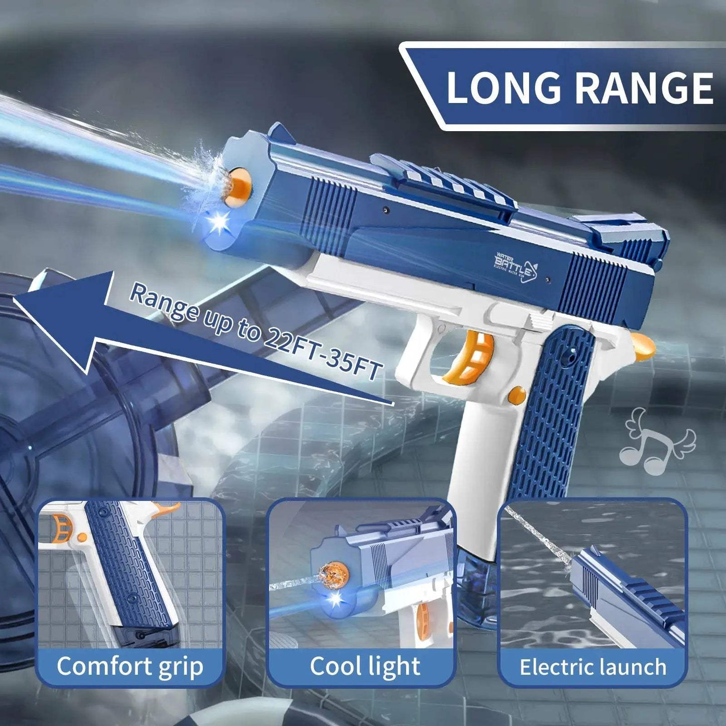 Rechargeable Electric Water Gun With Automatic And Manual Spray 32ft - ToylandEU