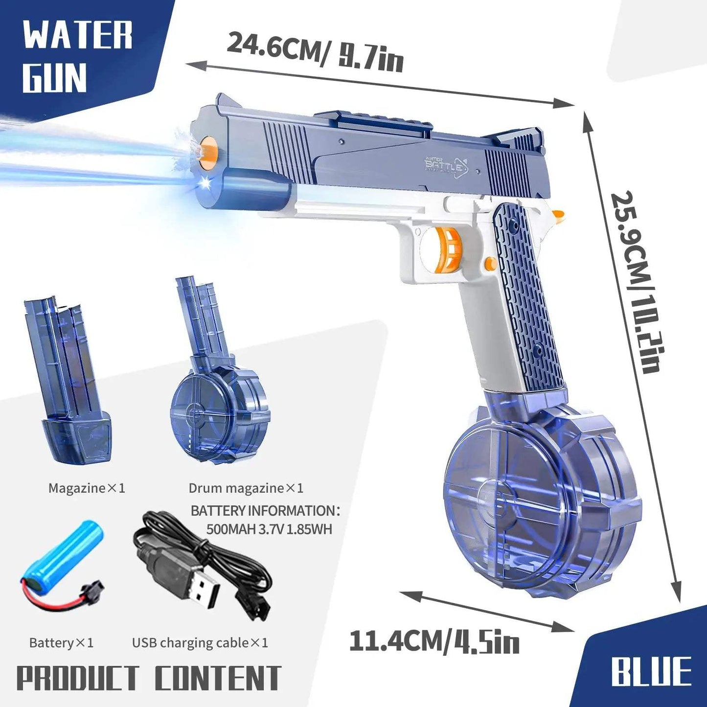 Rechargeable Electric Water Gun With Automatic And Manual Spray 32ft - ToylandEU