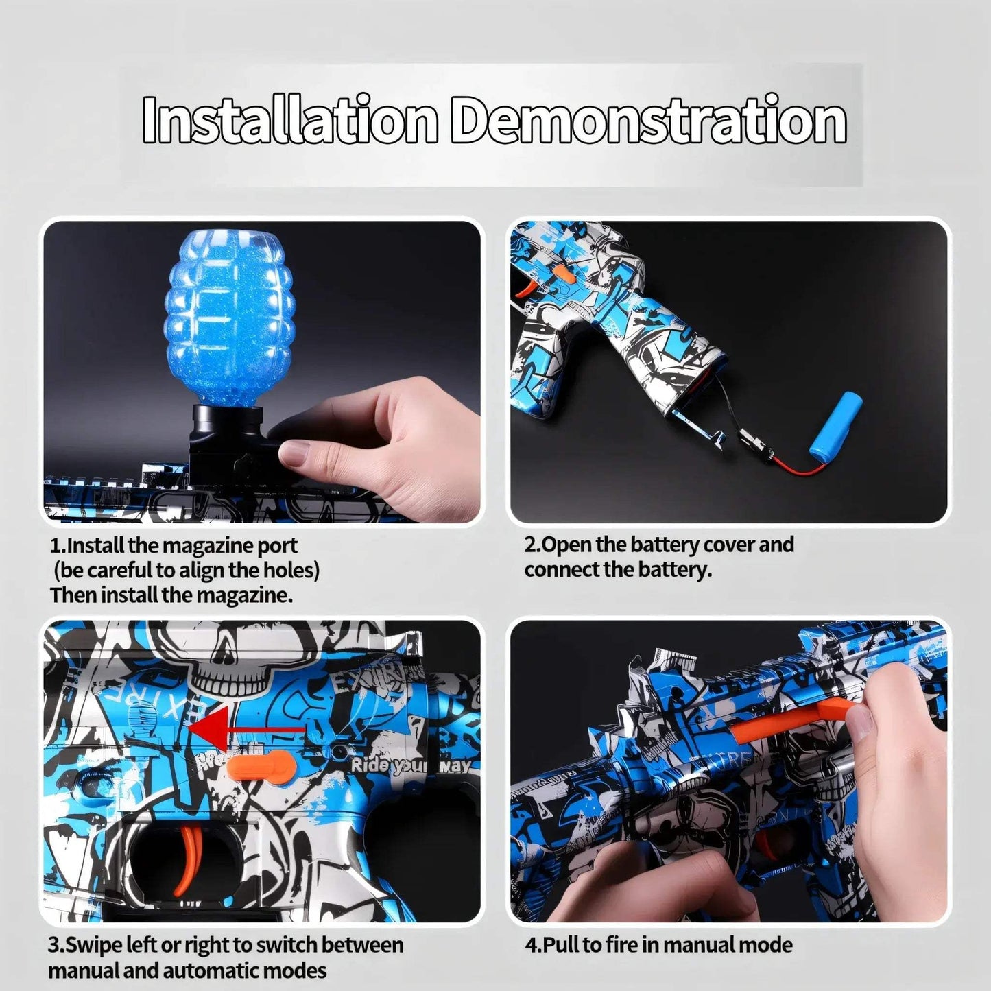 Rechargeable Gel Ball Blaster For Teens Outdoor Fun Gift - ToylandEU