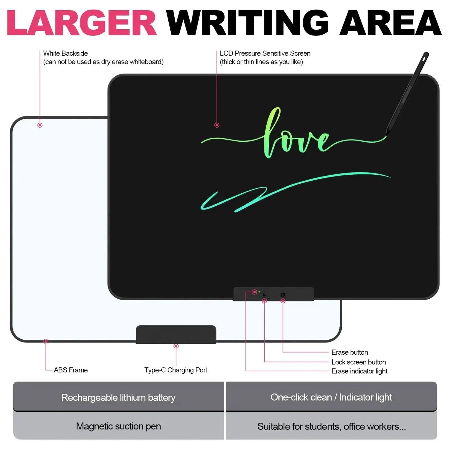  Rechargeable LCD Writing Tablet For Kids And Adults -  ToylandEU™