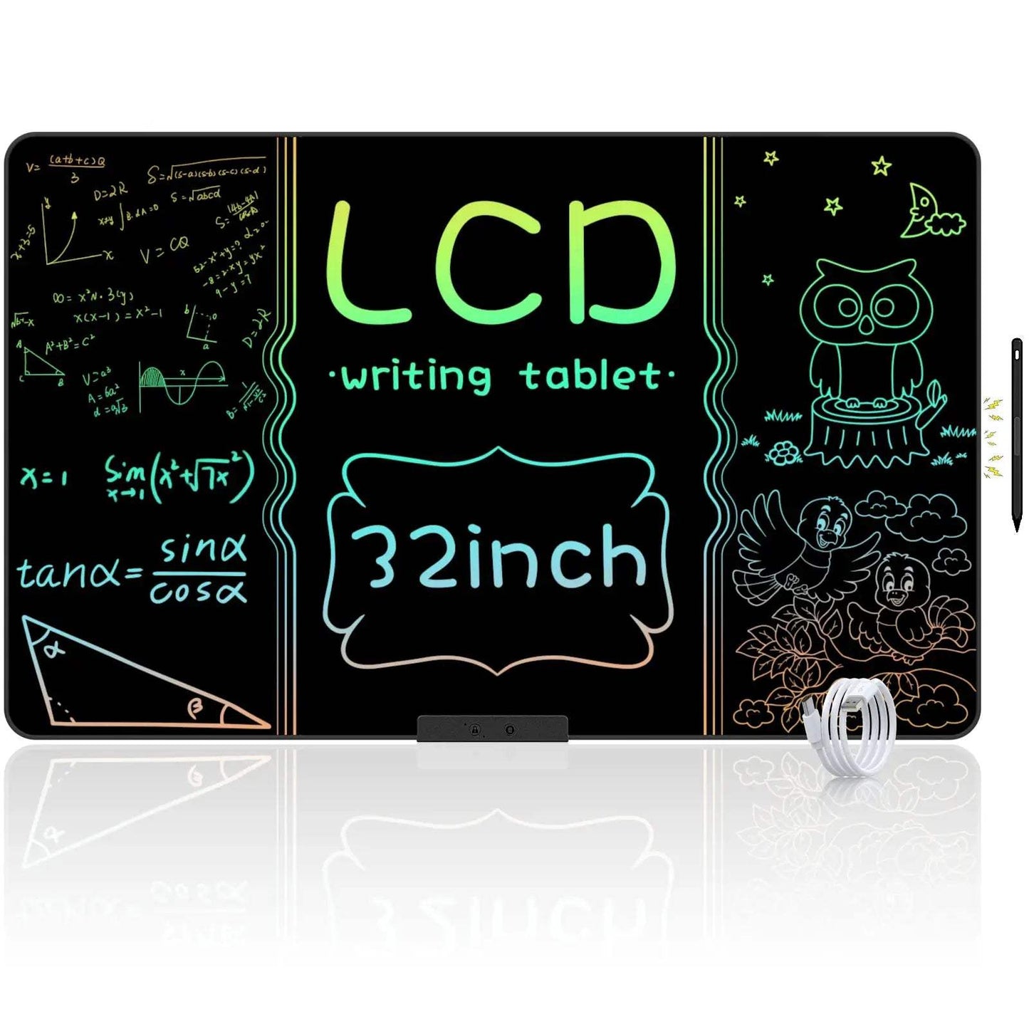 32 Inch/20 Inch Rechargeable LCD Writing Tablet, Huge Size Drawing Tablet Doodle Board with Eye-Care Colorful Screen For Kid Toy - ToylandEU