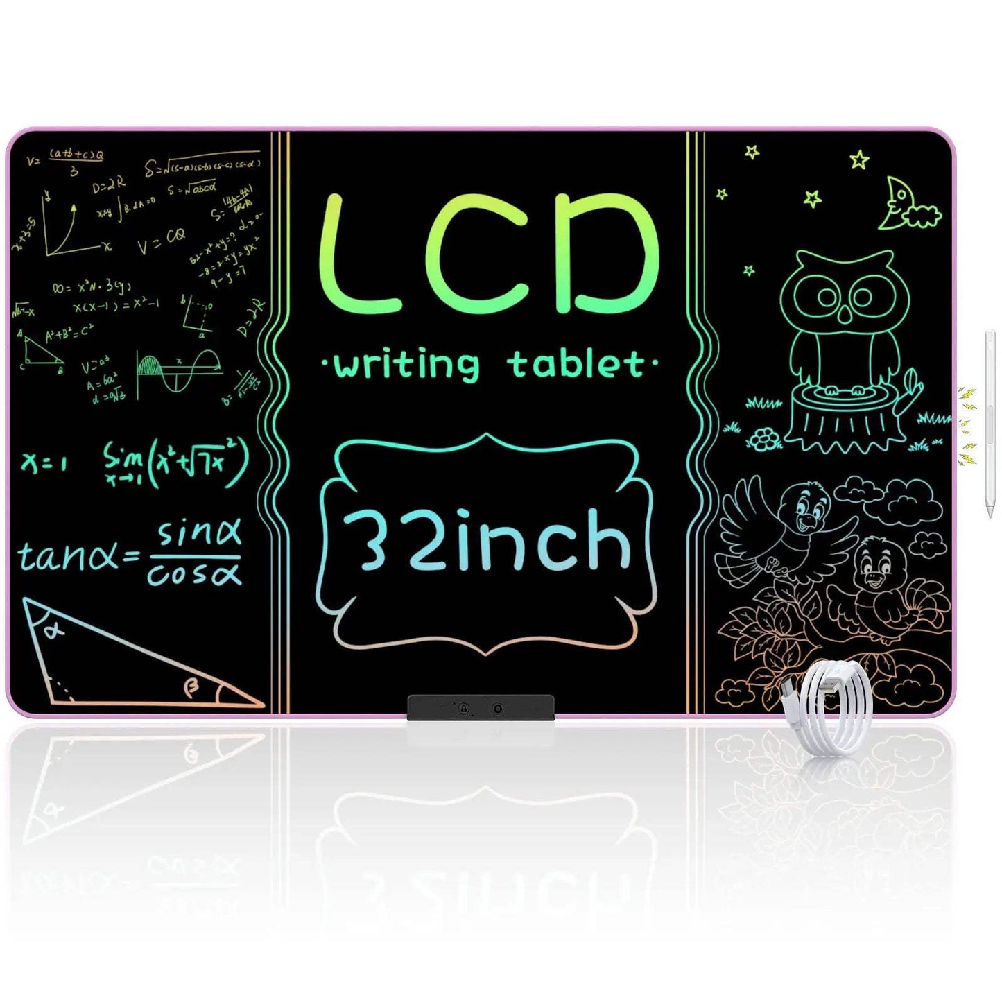 32 Inch/20 Inch Rechargeable LCD Writing Tablet, Huge Size Drawing Tablet Doodle Board with Eye-Care Colorful Screen For Kid Toy - ToylandEU