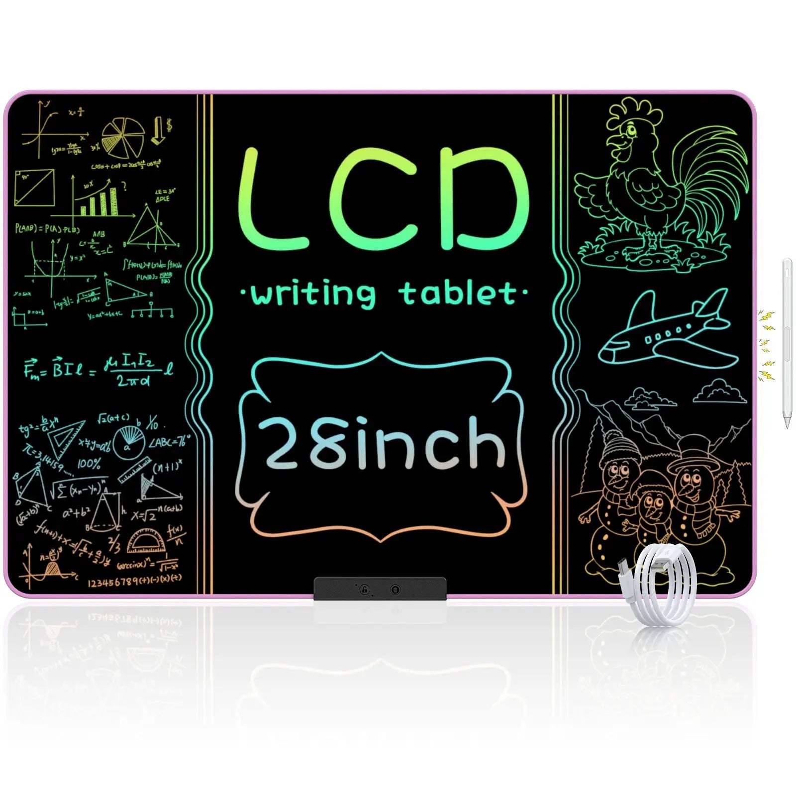 28 Inch/16 Inch LCD Writing Tablet for Kids & Adults, Rechargeable Drawing Board Doodle Board for Digital Education and Learning - ToylandEU