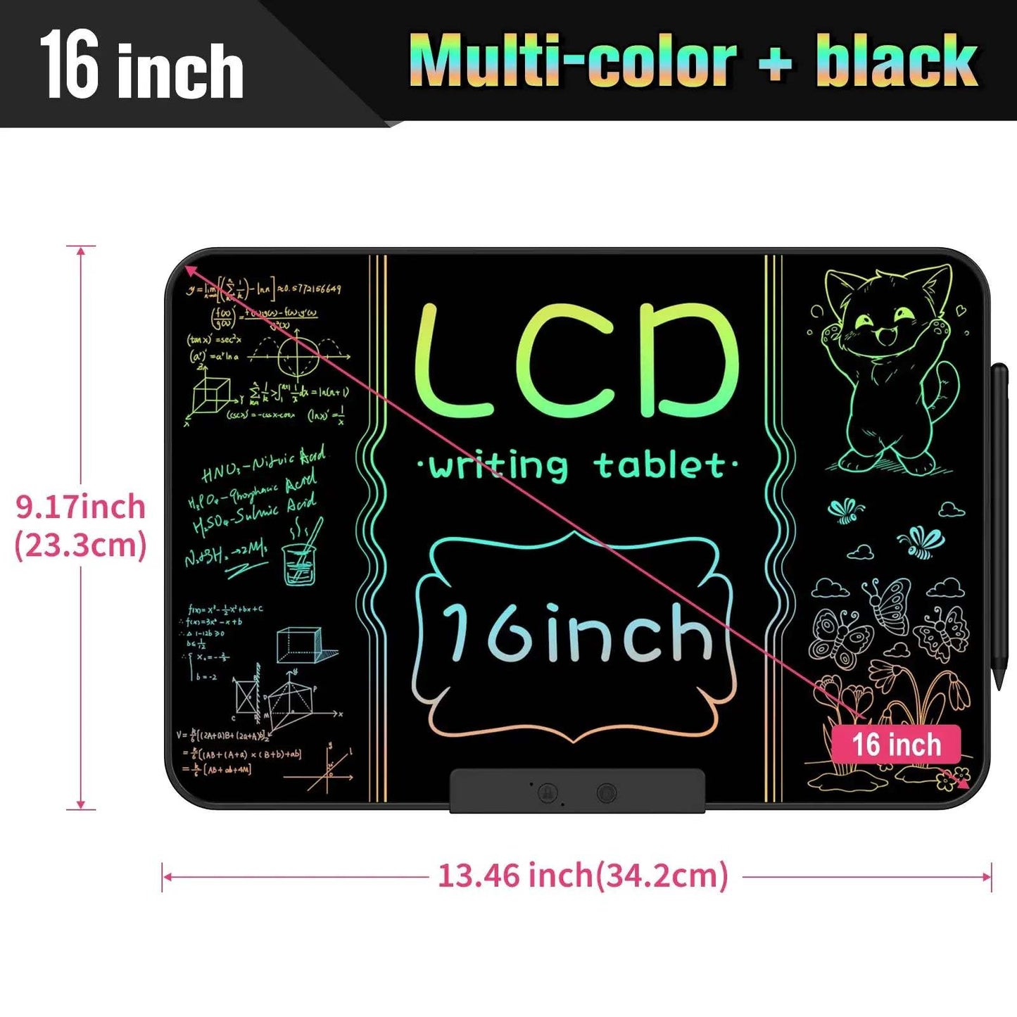 28 Inch/16 Inch LCD Writing Tablet for Kids & Adults, Rechargeable Drawing Board Doodle Board for Digital Education and Learning - ToylandEU