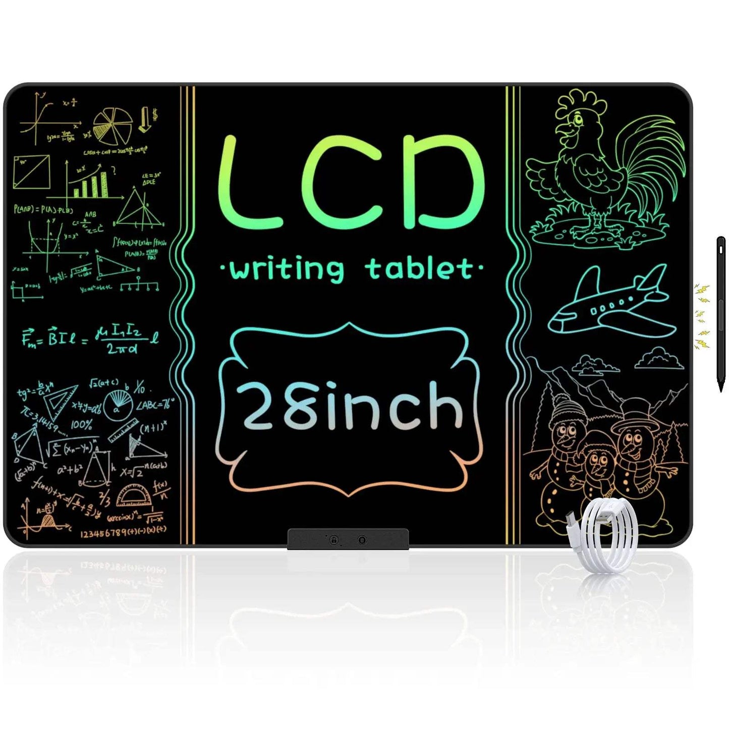 28 Inch/16 Inch LCD Writing Tablet for Kids & Adults, Rechargeable Drawing Board Doodle Board for Digital Education and Learning - ToylandEU