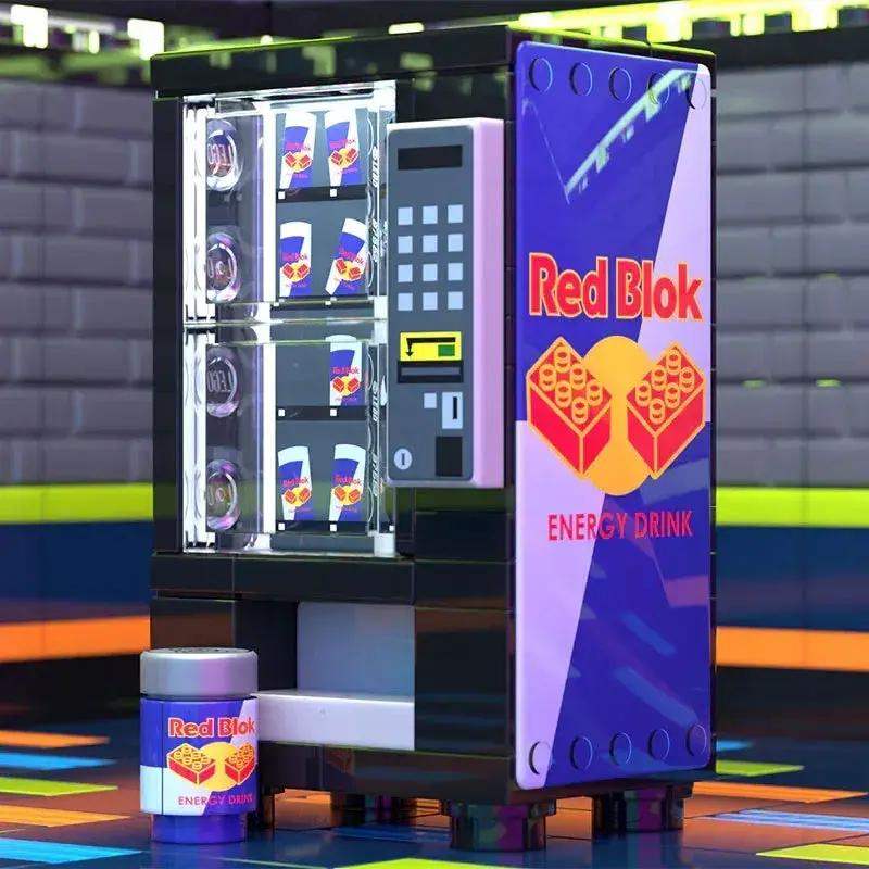 Red Blok Energy Drink Vending Machine made using LEGO parts - B3 Customs - ToylandEU