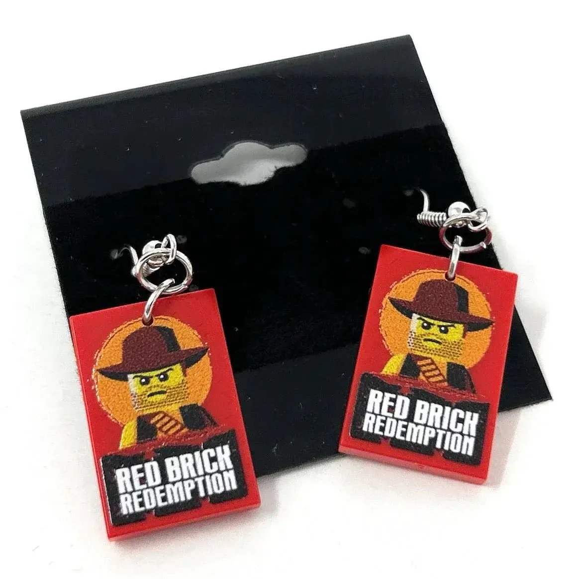 Lego Red Brick Video Gaming Earrings Made From Authentic Parts - ToylandEU