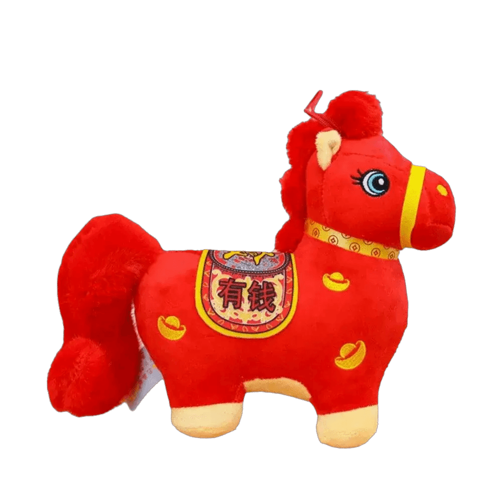 Red Chinese Zodiac Horse Plush Toy for Home Decor Collection - ToylandEU