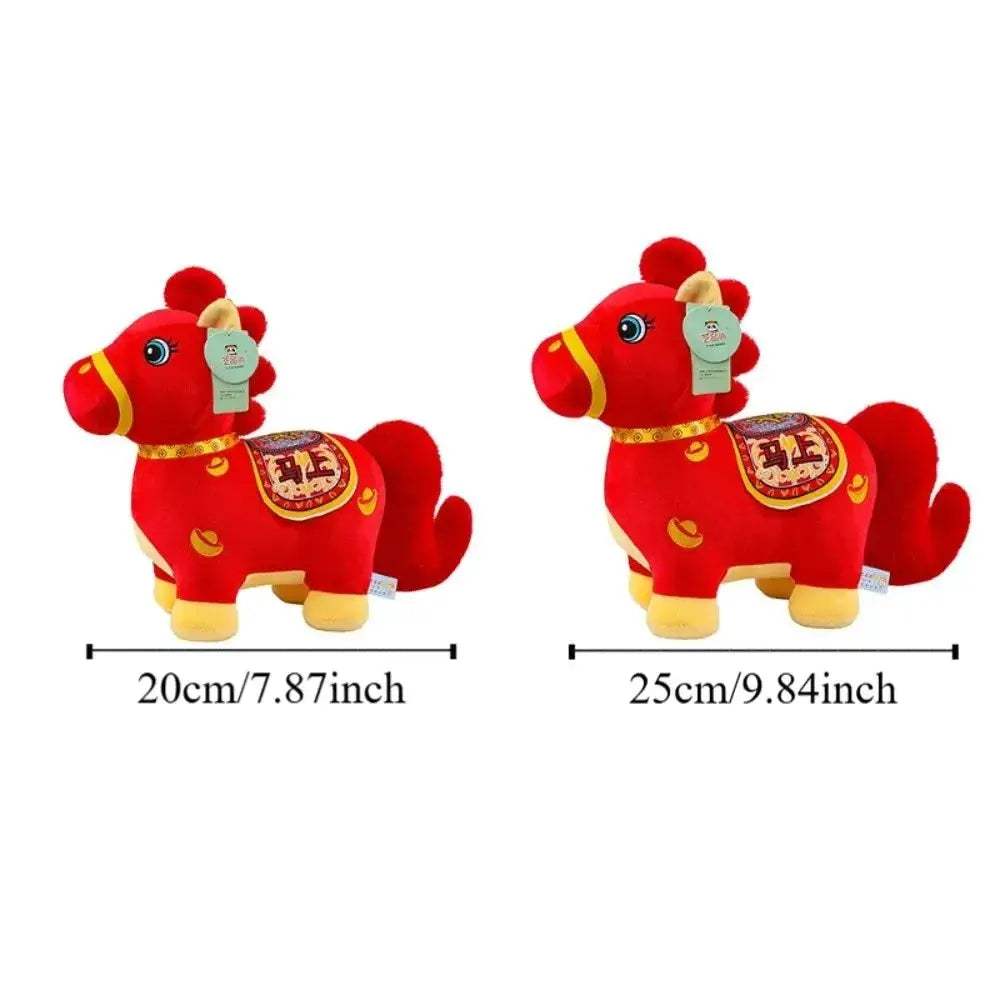 Red Chinese Zodiac Horse Plush Toy for Home Decor Collection - ToylandEU