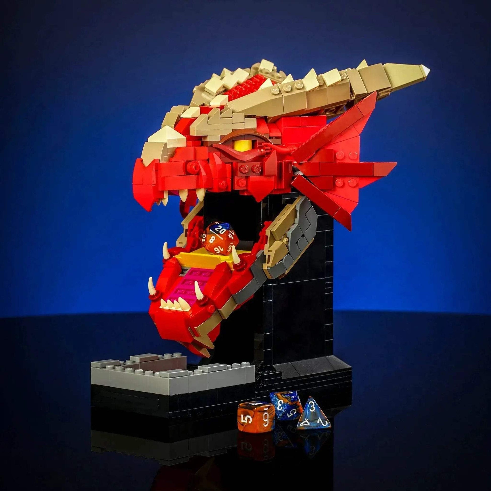 Dragon Dice Tower With LEGO Buildable Display Showpiece - ToylandEU