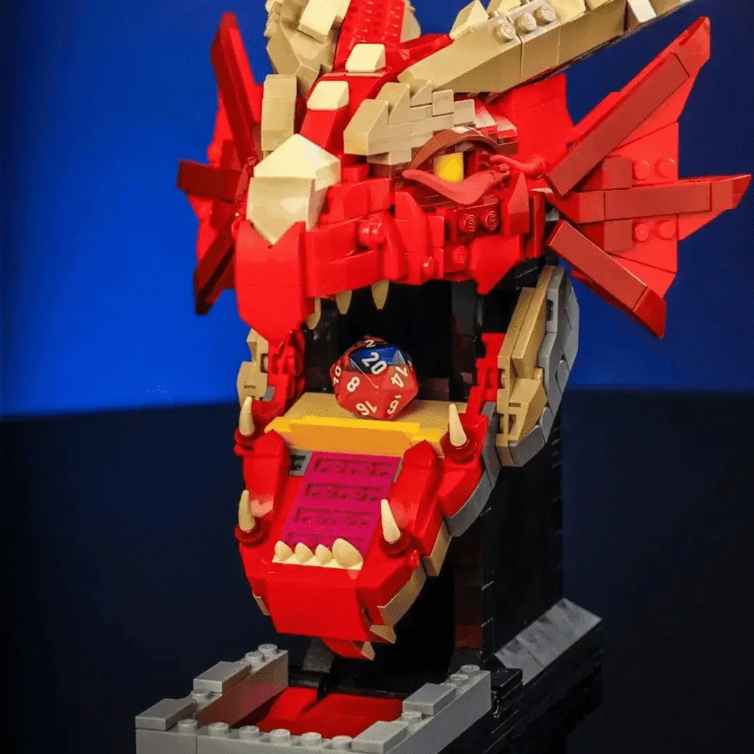 Dragon Dice Tower With LEGO Buildable Display Showpiece - ToylandEU