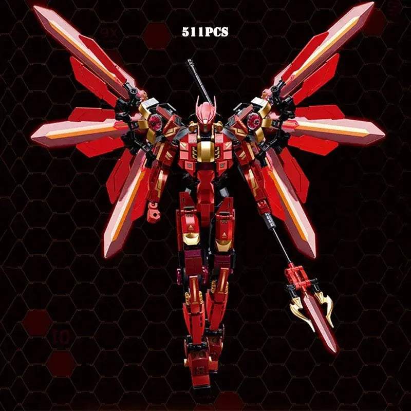 Red Mecha Building Blocks Robot Model Educational Toy For Kids - ToylandEU