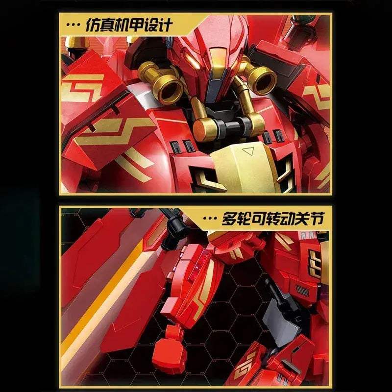 Red Mecha Building Blocks Robot Model Educational Toy For Kids - ToylandEU