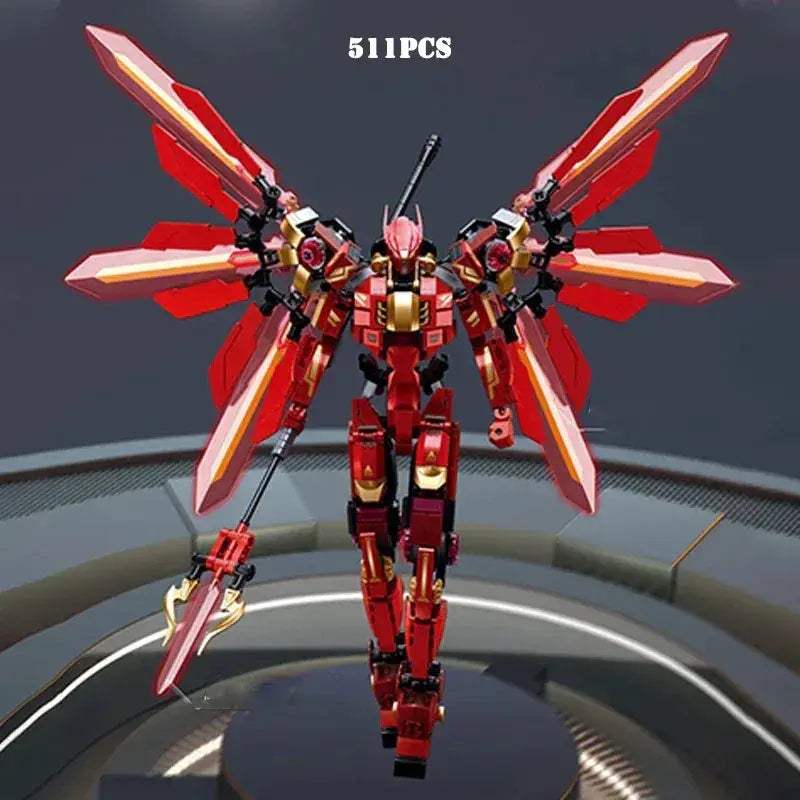 Red Mecha Building Blocks Robot Model Educational Toy For Kids - ToylandEU