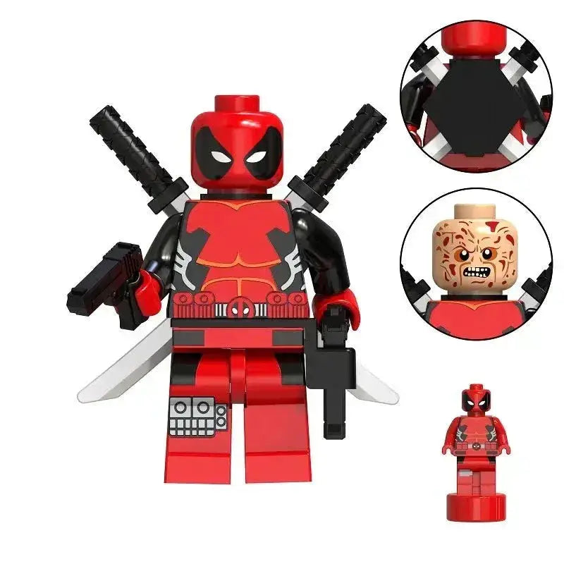 Red Mercenary Custom Figure Durable ABS Compatible With LEGO Bricks - ToylandEU