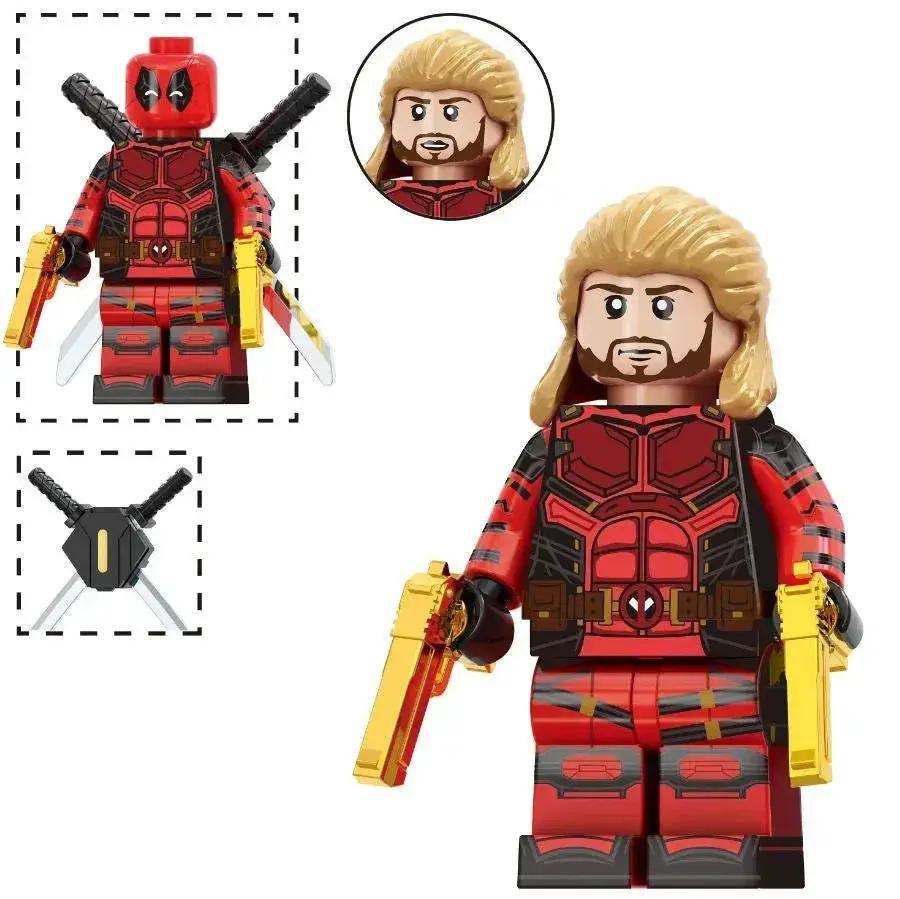 Red Mercenary Figure, Lego Compatible, ABS Plastic, Durable Custom Figure with Movable Joints - ToylandEU
