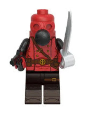 Red Mercenary Custom Figure, LEGO Compatible, Durable Construction, Snaps Into LEGO Sets - ToylandEU