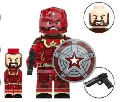 Red Super Soldier Figure Lego Compatible ABS Plastic Standard Figure Scale - ToylandEU