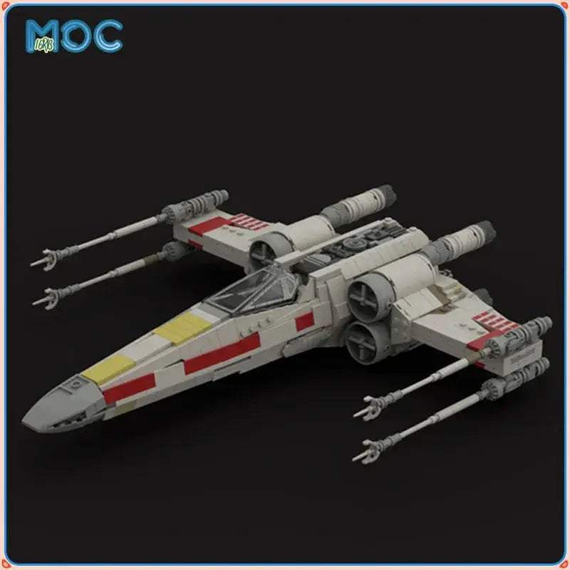 Red X Wing Starfighter Building Blocks Set Educational 1225 Pieces - ToylandEU