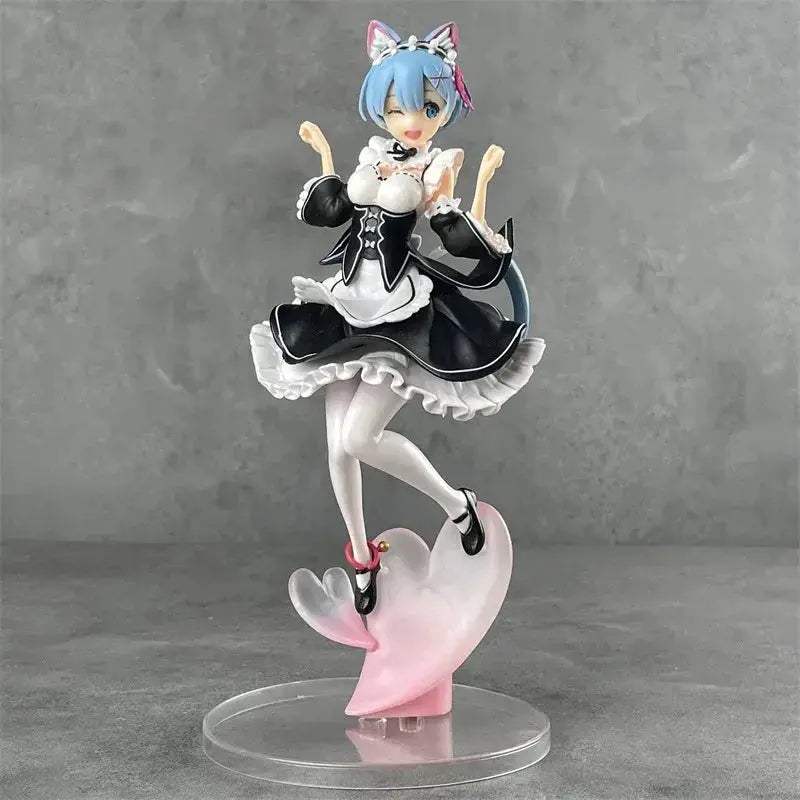 Rem Nekomimi Anime Figurine, Re:ZERO Starting Life In Another World Action Figures 22 CM - ToylandEU