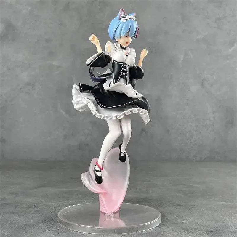 Rem Nekomimi Anime Figurine, Re:ZERO Starting Life In Another World Action Figures 22 CM - ToylandEU