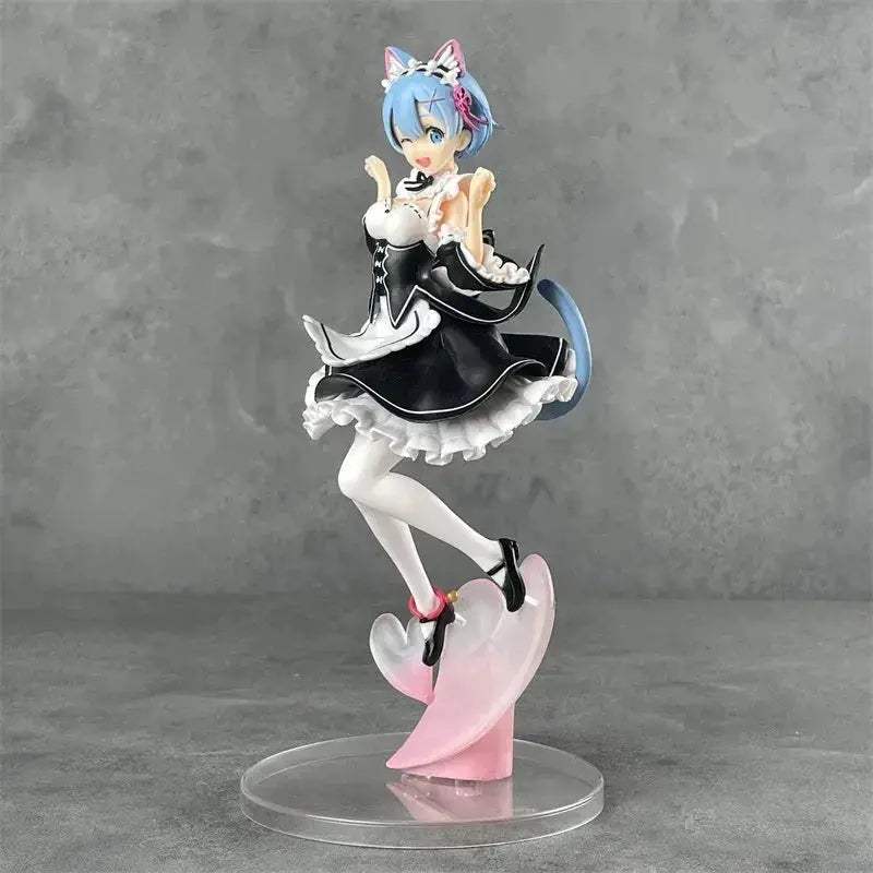 Rem Nekomimi Anime Figurine, Re:ZERO Starting Life In Another World Action Figures 22 CM - ToylandEU
