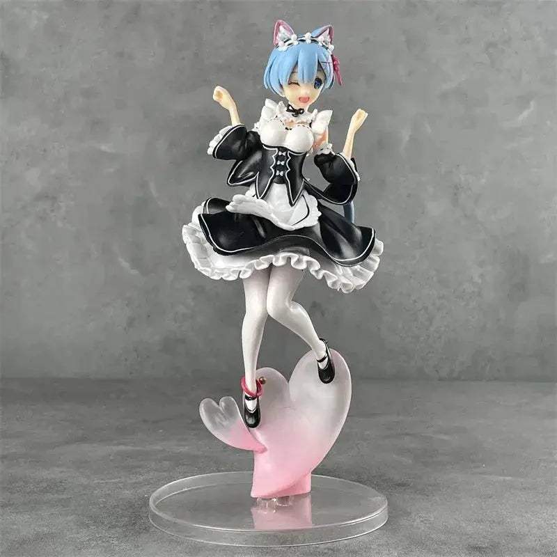 Rem Nekomimi Anime Figurine, Re:ZERO Starting Life In Another World Action Figures 22 CM - ToylandEU