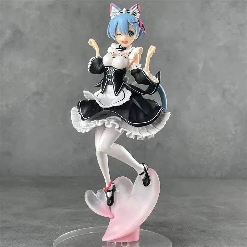 Rem Nekomimi Anime Figurine, Re:ZERO Starting Life In Another World Action Figures 22 CM - ToylandEU