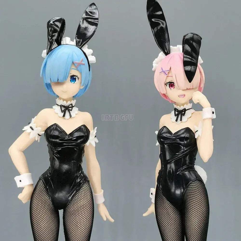 Rem and Ram Twins Bunny Outfit Anime Figurines, Re:ZERO Starting Life in Another World Action Figures - ToylandEU