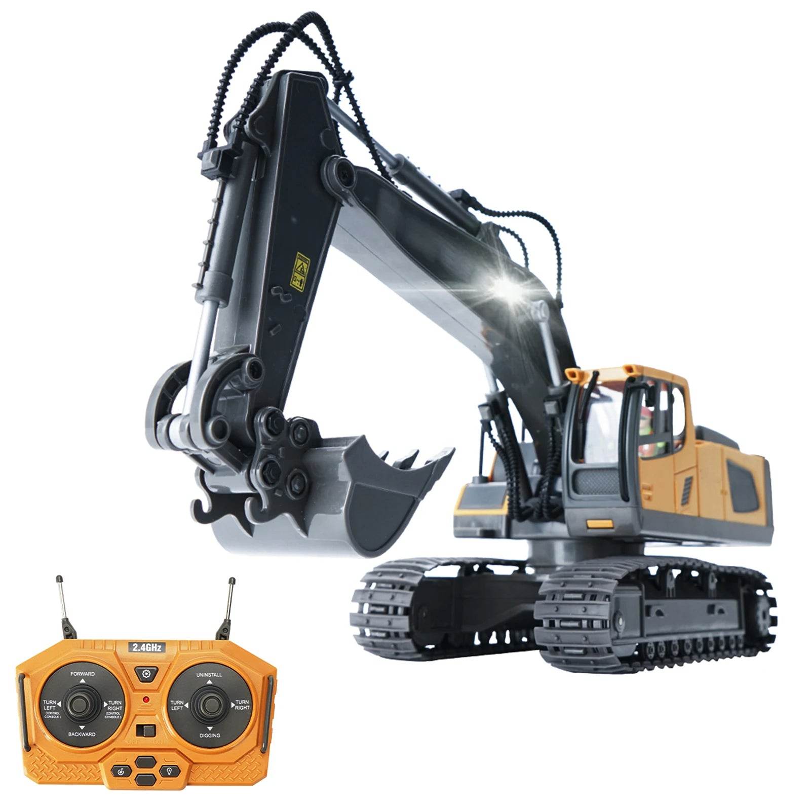 Remote Control 1/20 Scale Excavator Truck with Lights and Music - Educational Engineering Toy for Kids - ToylandEU